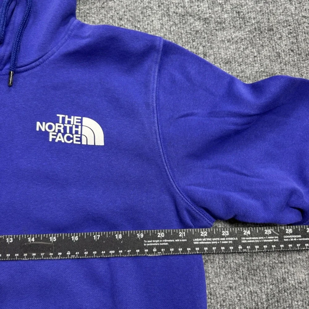The‎ North Face Hoodie Mens Medium Blue Box Logo Pullover Streetwear